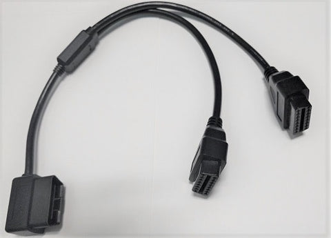 OBDII Splitter Extension Cable (Male to Dual Female Y cable)